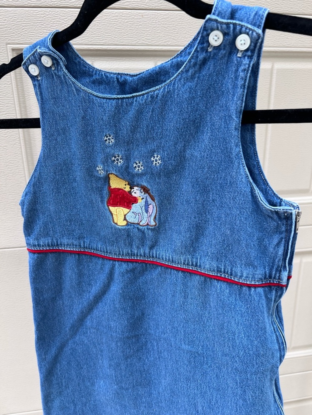 Denim Girls Dress with Winnie the Pooh & Eeyore Embroidery - y2K size 7/8